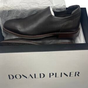 Donald Pliner Dress Shoes Brown Leather Slip On Italy Mens 10.5 NIB